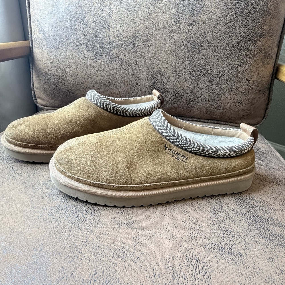 Koolaburra By Ugg Mens Brown/Camel Suede Slippers size  10